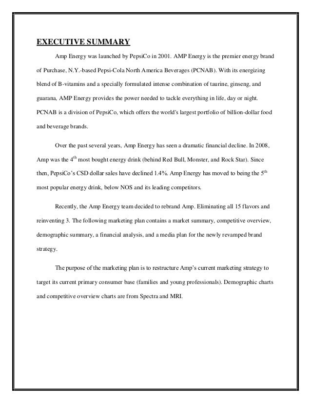executive summary of business plan for energy drinks executive summary of business plan for energy drinks